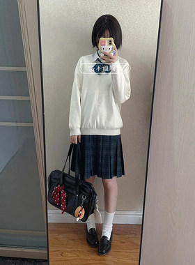 JK制服毛衣女学生秋冬新款日系学院风纯色针织开衫校供感长袖上衣