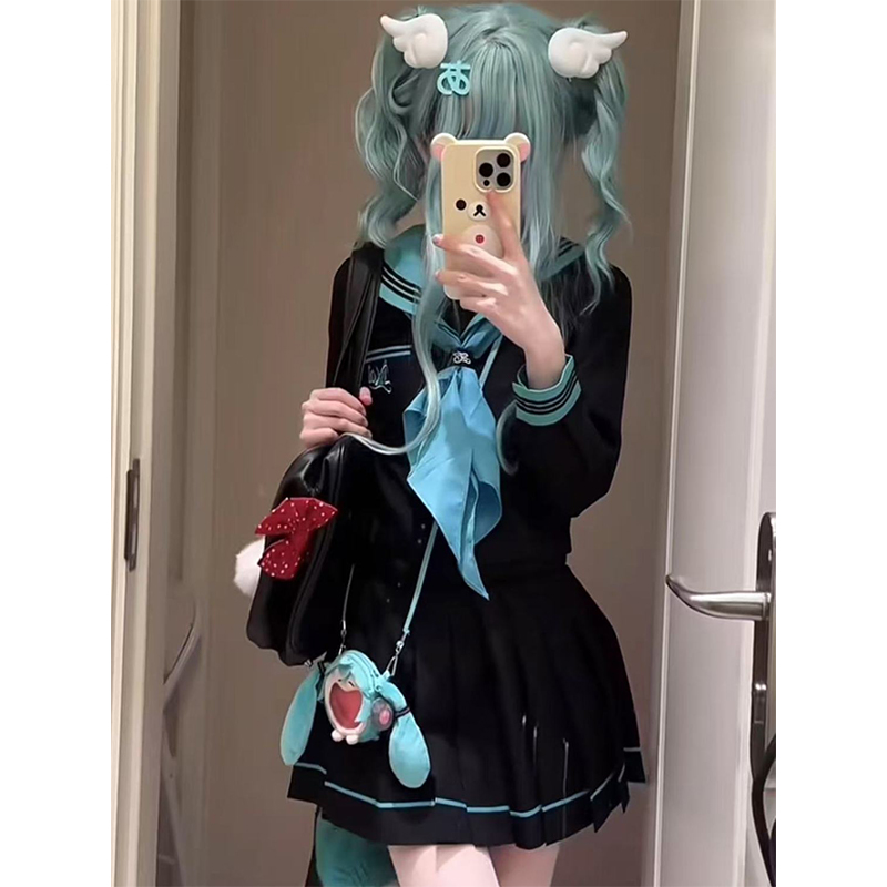 原创jk制服套装学院风水手服青本绘长袖短袖衬衫JK短裙新款中间服