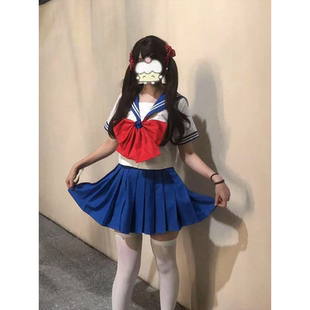 2025夏季 款 学院风穿搭蓝色粉色JK短裙中间水手服美少女战士JK衬衫