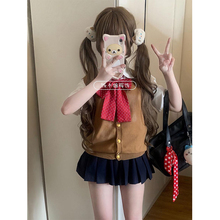 日系学院上衣JK制服套装学生纪州马甲校服背心衬衣百褶裙一整套女