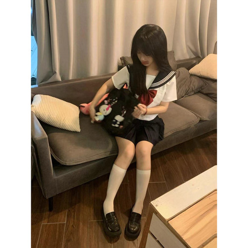 绀三本原创JK制服基础款藏青色正统学院风校供中间水手服春秋套装