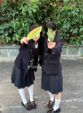 原创JK制服浅灰V领针织衫马甲校供感2025夏季新款海苔中裙JK套装