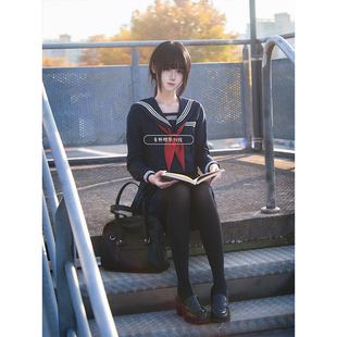 春冬款JK制服原创正统校供感水手服三本上衣长袖短裙学院套装软妹