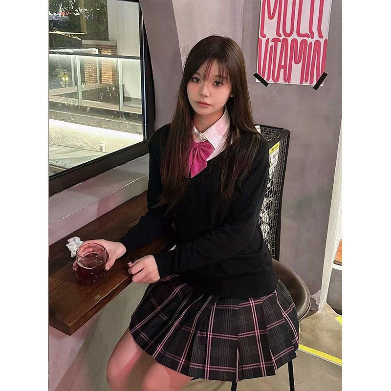 套头针织衫毛衣jk制服秋冬款校供感新款芭比JK短裙日系学院风穿搭