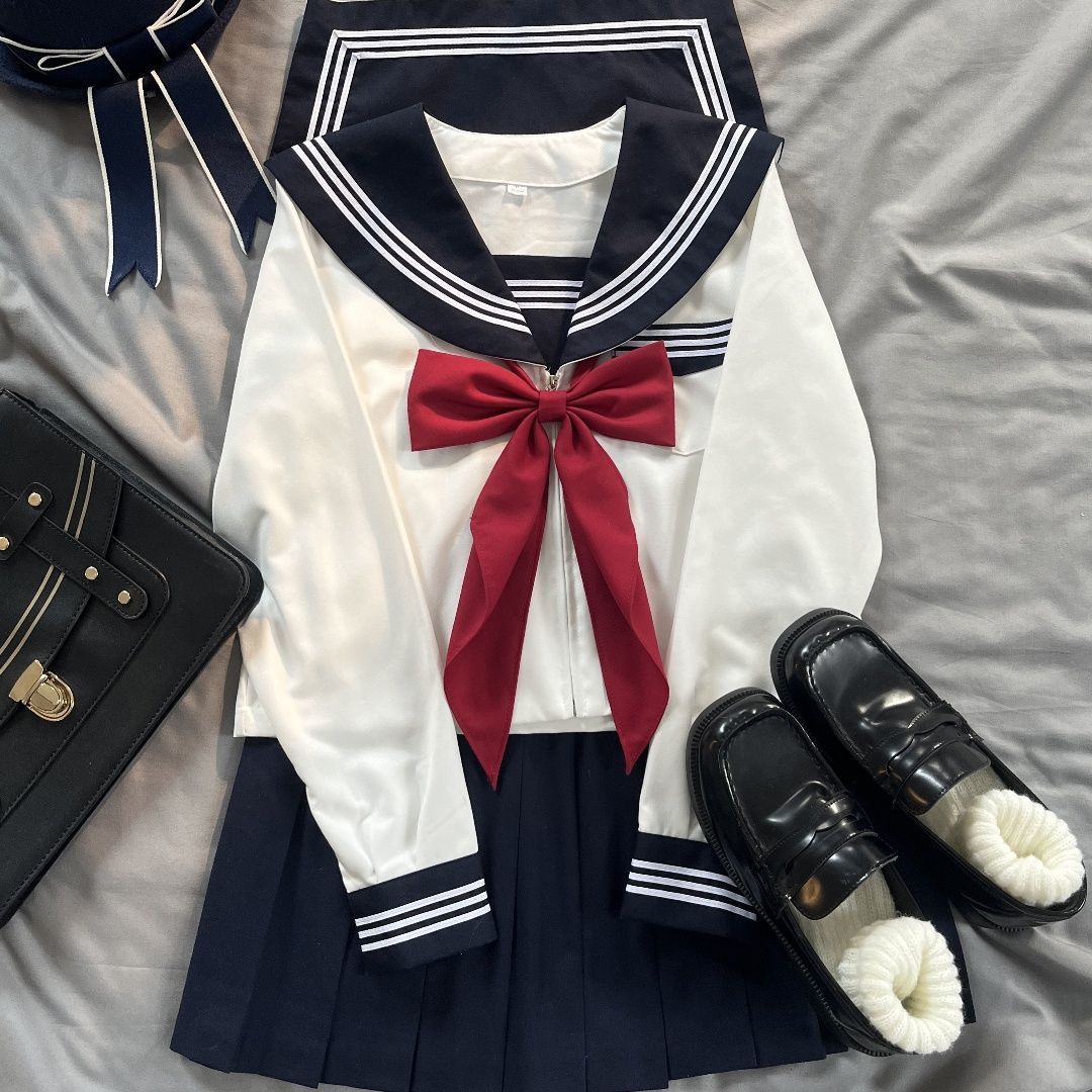 2025新款jk制服日系显白绀领三本水手服套装原创学院风基础JK短裙