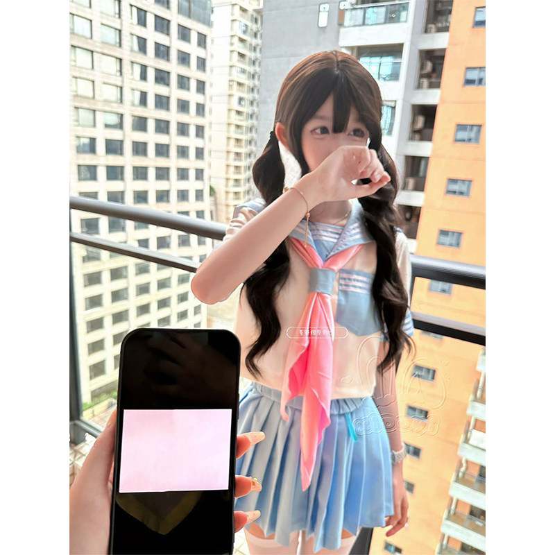 彩虹战队基础款式甜酷水手服短袖水蓝色制服jk正版套装新款