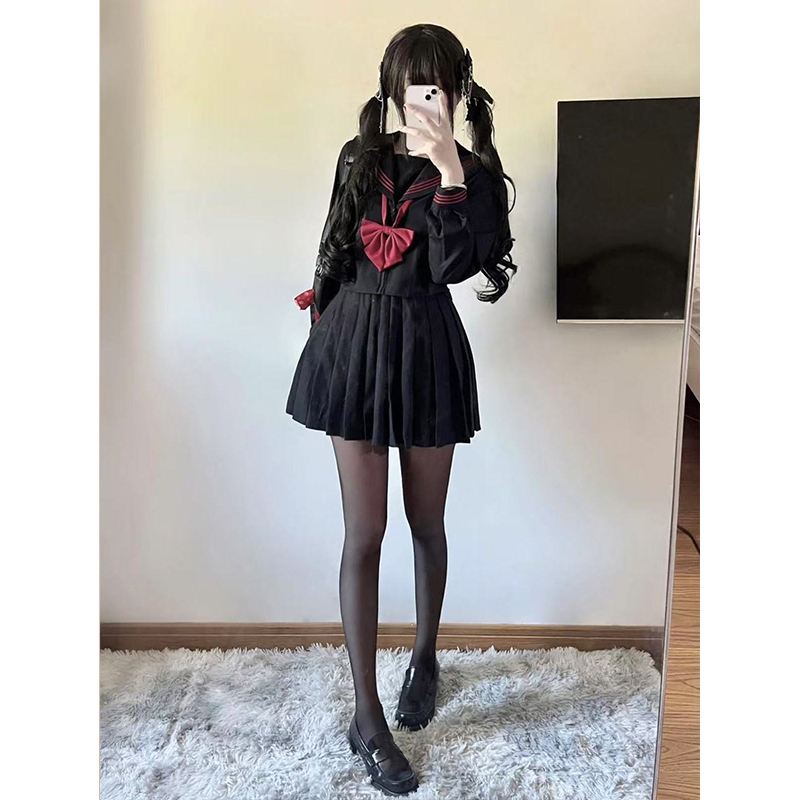 JK制服套装赤三本长短袖衬衫上衣学院风日系穿搭夏季水手服中间服