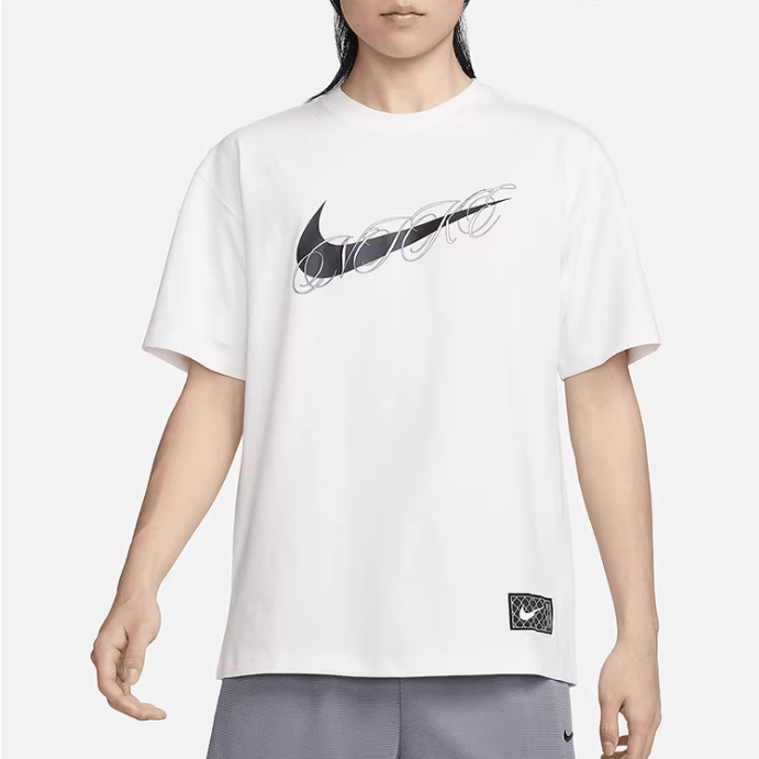 Nike/耐克印花图案圆领套头宽松短袖T恤 男款 白色FV8399-133