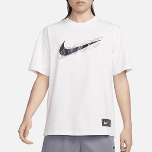 Nike/耐克印花图案圆领套头宽松短袖T恤 男款 白色FV8399-133