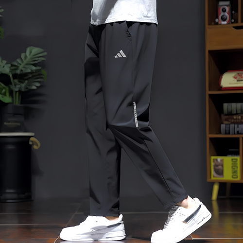 阿迪达斯薄款裤子男夏季新款冰丝梭织裤跑步运动宽松速干裤IP4472