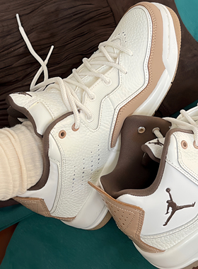 耐克Jordan Courtside23美拉德复古白棕色低帮时尚休闲板鞋FQ6861