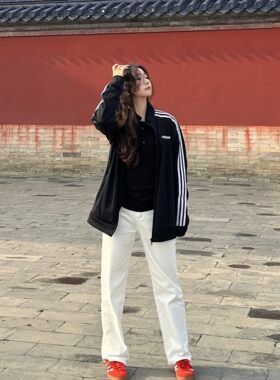 尚奥甄选阿迪达斯男女经典三道杠外套运动服立领夹克DQ3070