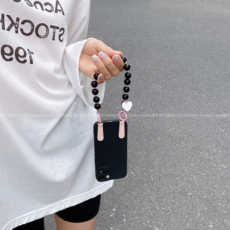 ins风珍珠吊牌手链条适用vivox300手机壳x100pro手提绳s3020全包iqooz9奢华s17新款y300pro硅胶y200i女款y500
