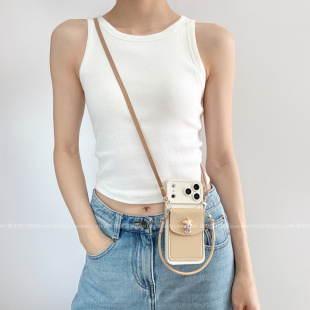 x100 s18 x90斜跨挂绳s50女s30 s19 s17创意y500手机套 s20 卡其色公仔卡包壳适用vivox300pro手机壳x200s新款