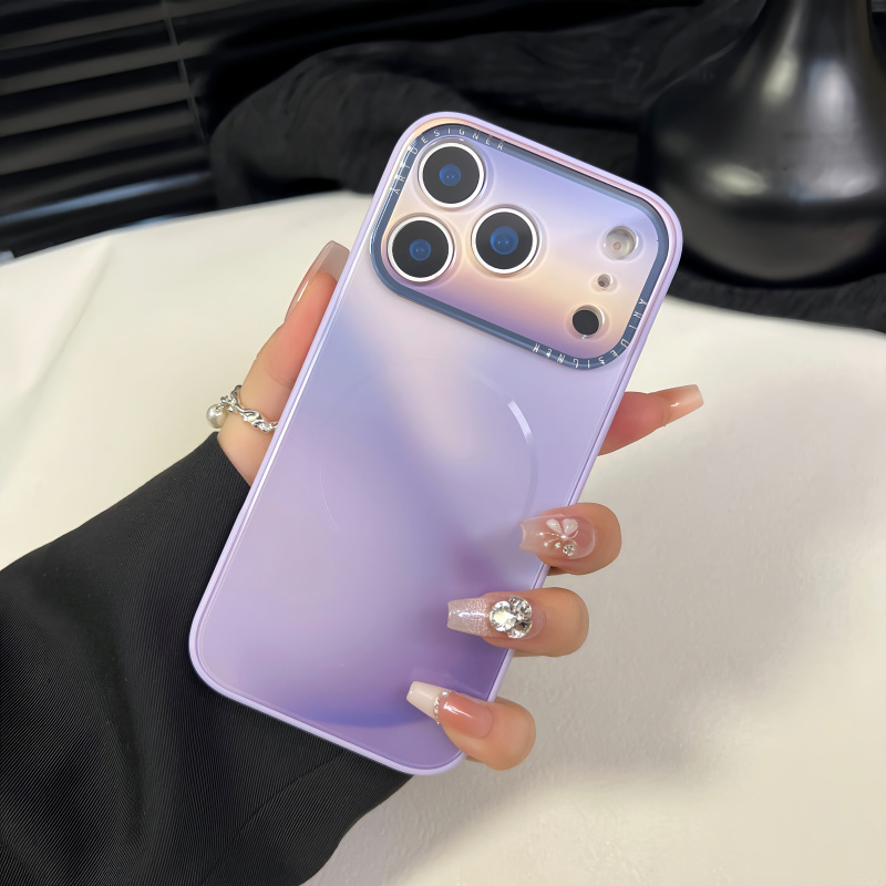 ins晕染渐变色Magsafe磁吸保护套适用iPhone17promax手机壳苹果15全包边16pro新款13男女款14promax无线充电
