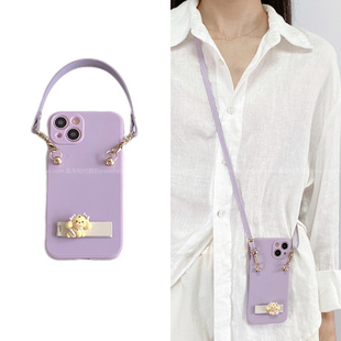 小众ins立体公仔支架适用小米13/14手机壳note13pro斜挎背带红米k70/k70e全包civi4pro女生款note12Turbo防摔