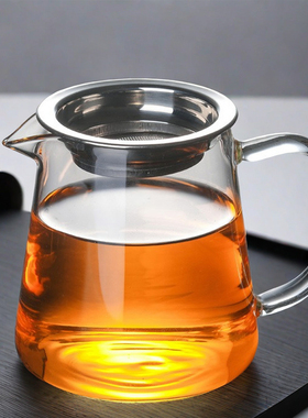 大小号公道杯玻璃高挡高硼硅耐热耐高温茶漏一体茶具分茶器1000ML
