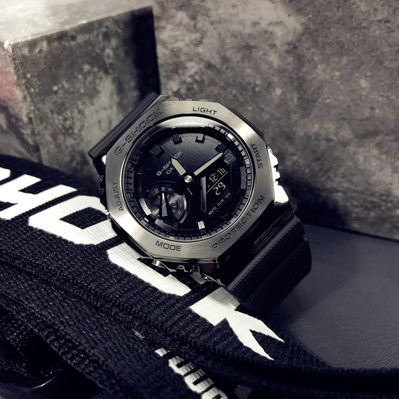 卡西欧钢铁之心金属黑武士手表男