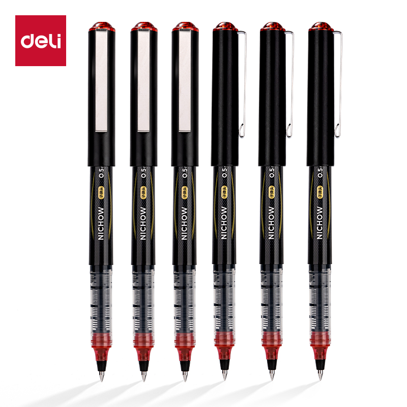 得力S656-Z1直液式走珠笔0.5mm子弹头(红)(支)