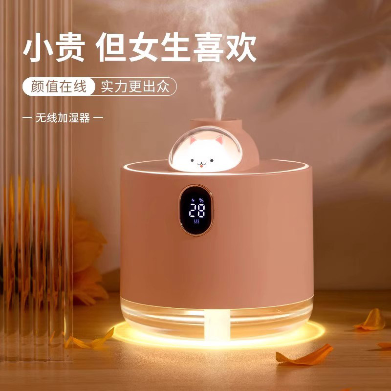 德国工艺加湿器办公桌可爱轻奢香薰夜灯静音小型家用车载迷你卧室