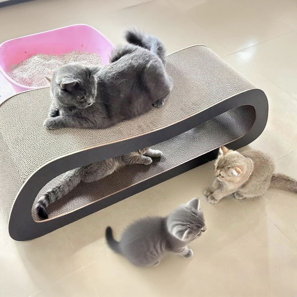 超大号猫抓板猫窝一体8字形
