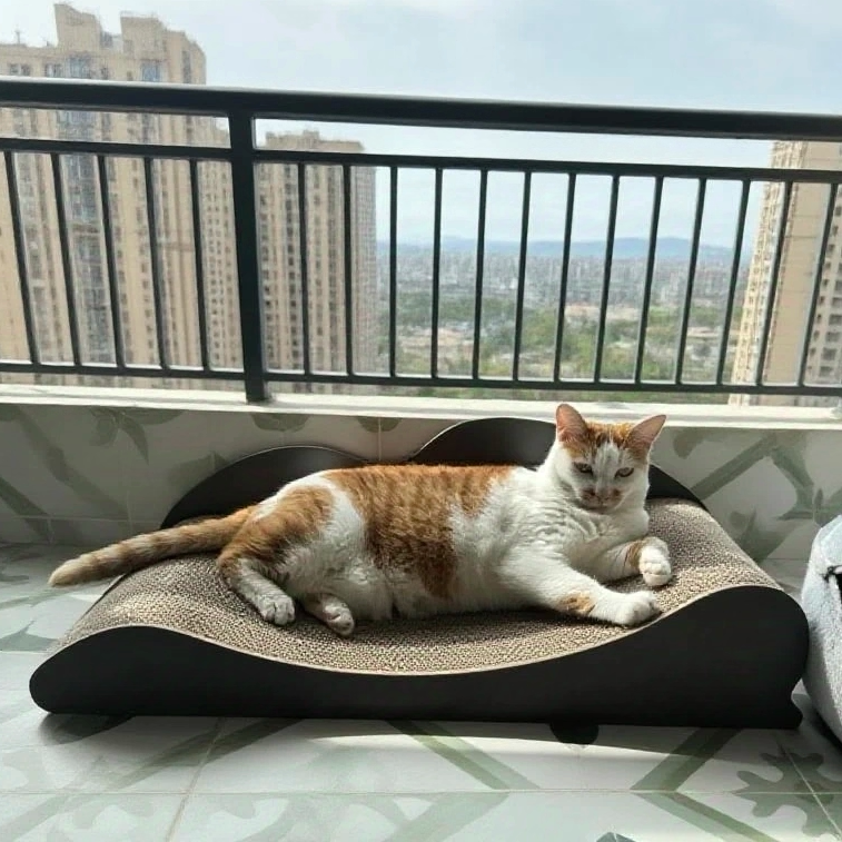 得酷猫抓板耐磨波浪弧形猫沙发贵妃椅不掉屑网红加厚磨抓板不掉屑