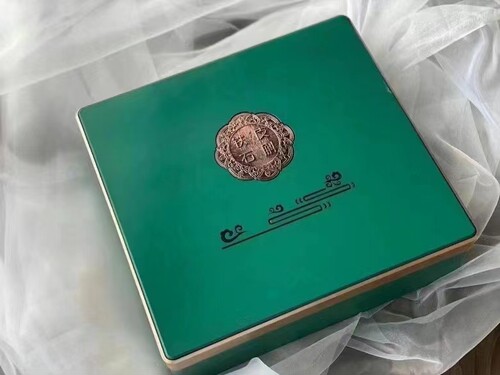 新款祥云铁皮石斛包装盒 正八角250克铁皮枫斗绿色木质礼品空盒子