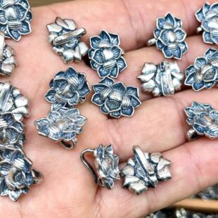 精工三七银宝莲压襟扣隔珠隔片花托配饰手链弯管项链吊坠饰品