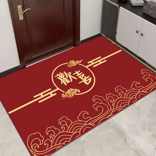 伊梦兮雨地垫红色喜庆入户