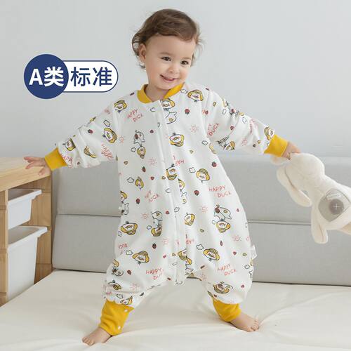 婴儿睡袋秋冬纯棉加厚睡袋儿童防踢被新生儿宝宝分腿睡袋四季通用