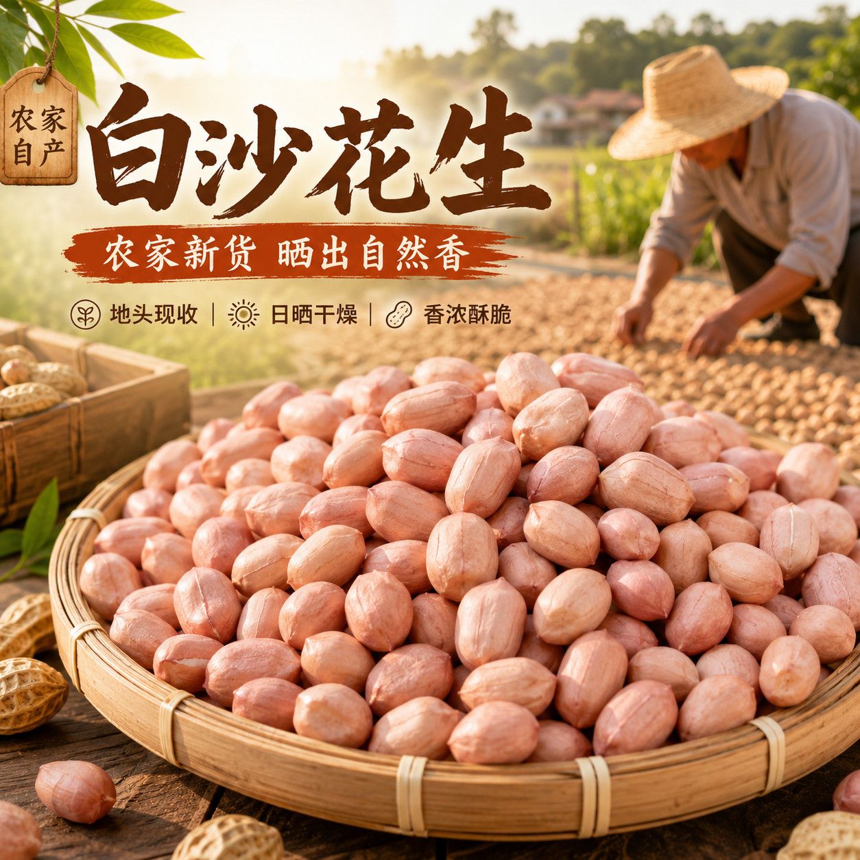 2斤/1斤白沙花生米新鲜去壳花生仁无壳大颗粒花生精选可油炸凉菜