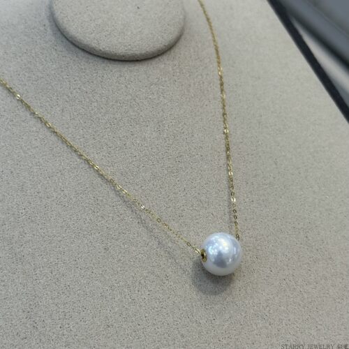 STARRY JEWELRY似星 18k天然淡水珍珠锁骨项链11-12mm极强光近圆