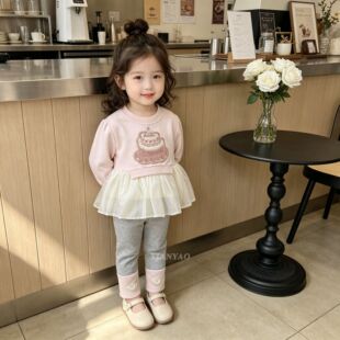 2026秋季新女童新款套装穿搭 甜心蛋糕 长袖套 女童卫衣裤-WQ