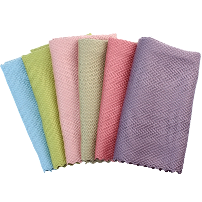 擦玻璃无痕镜子鱼鳞抹布不易掉毛