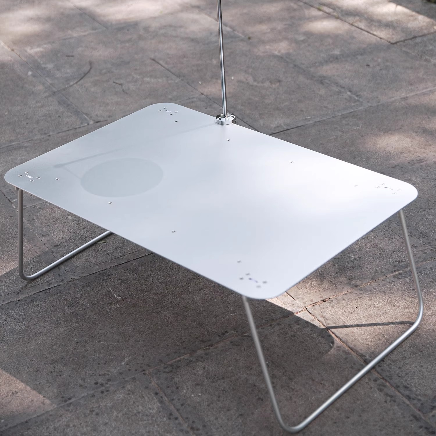 出口韩国超轻铝合金折叠露营桌户外折叠桌iGT金属徒步公园喝茶桌