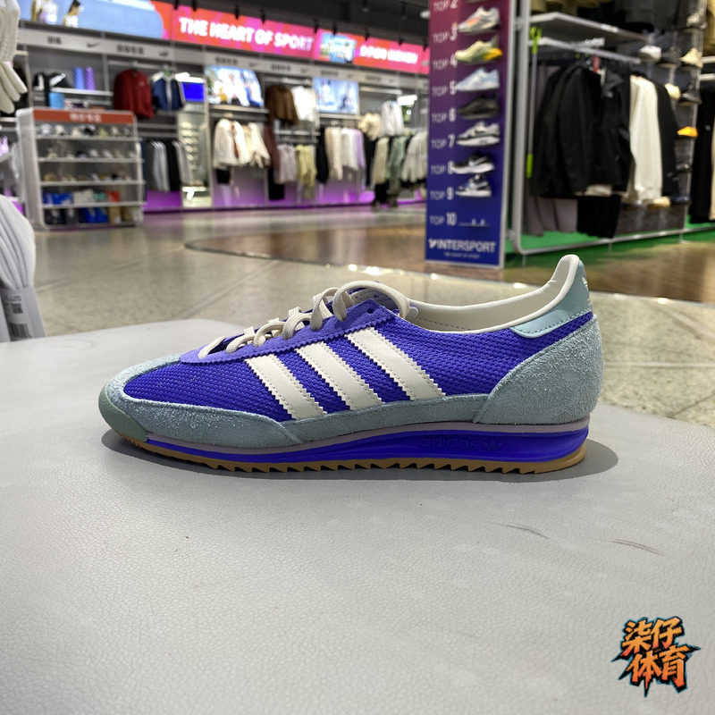 Adidas阿迪达斯三叶草SL 72薄底复古系带女子运动休闲T头鞋IH0290