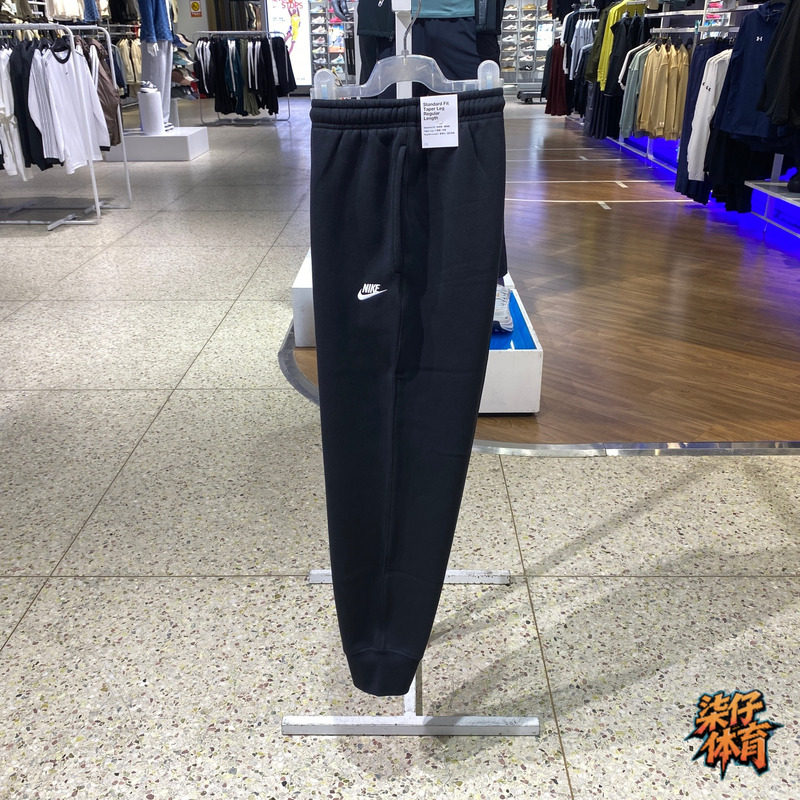 NIKE耐克男子冬季卫裤刺绣logo加绒保暖舒适束脚长裤FN3788-010