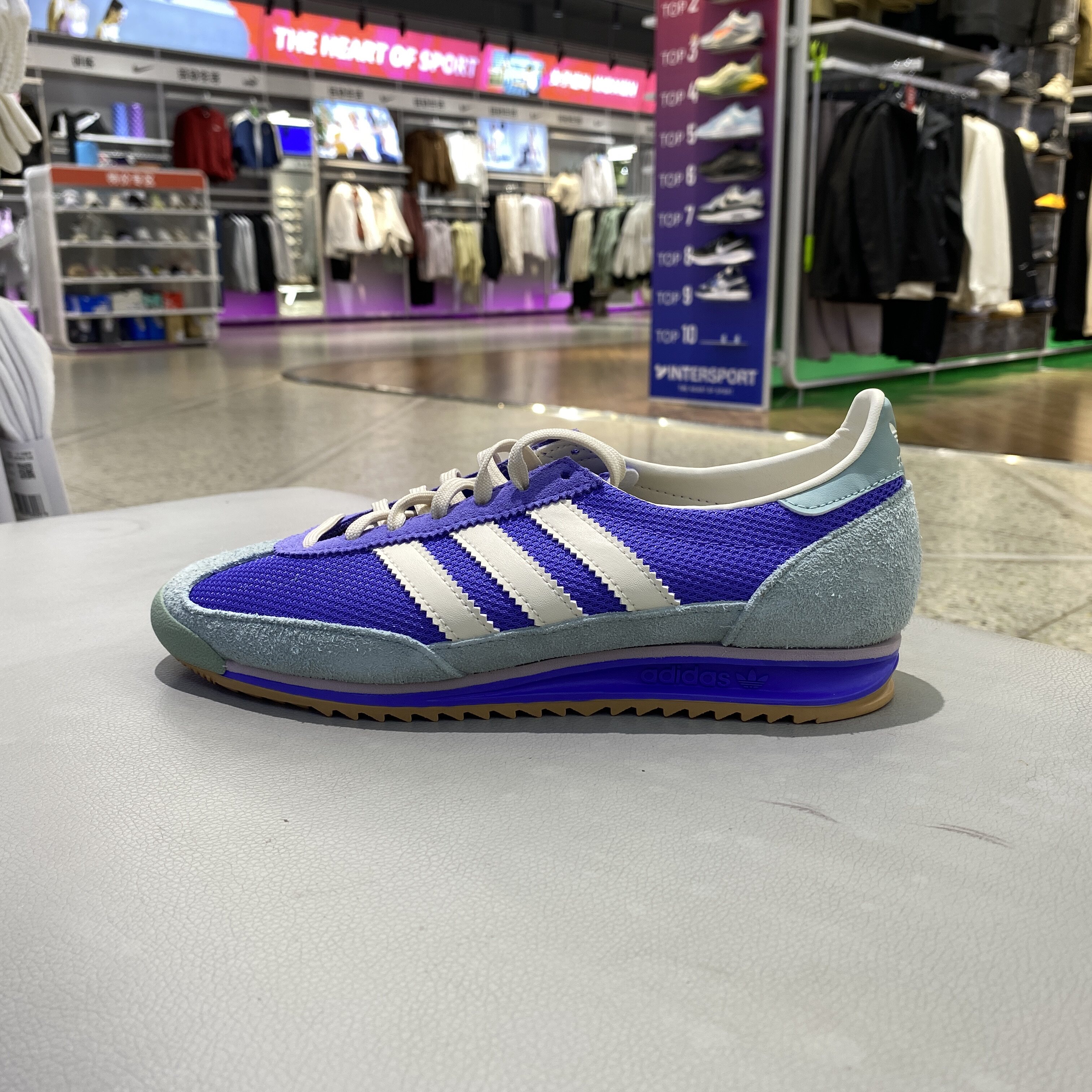 Adidas阿迪达斯三叶草SL 72薄底复古系带女子运动休闲T头鞋IH0290