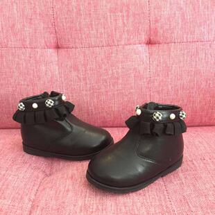 沙龙岛新款冬靴子女小童韩版时尚百搭超柔软加绒靴子8d503