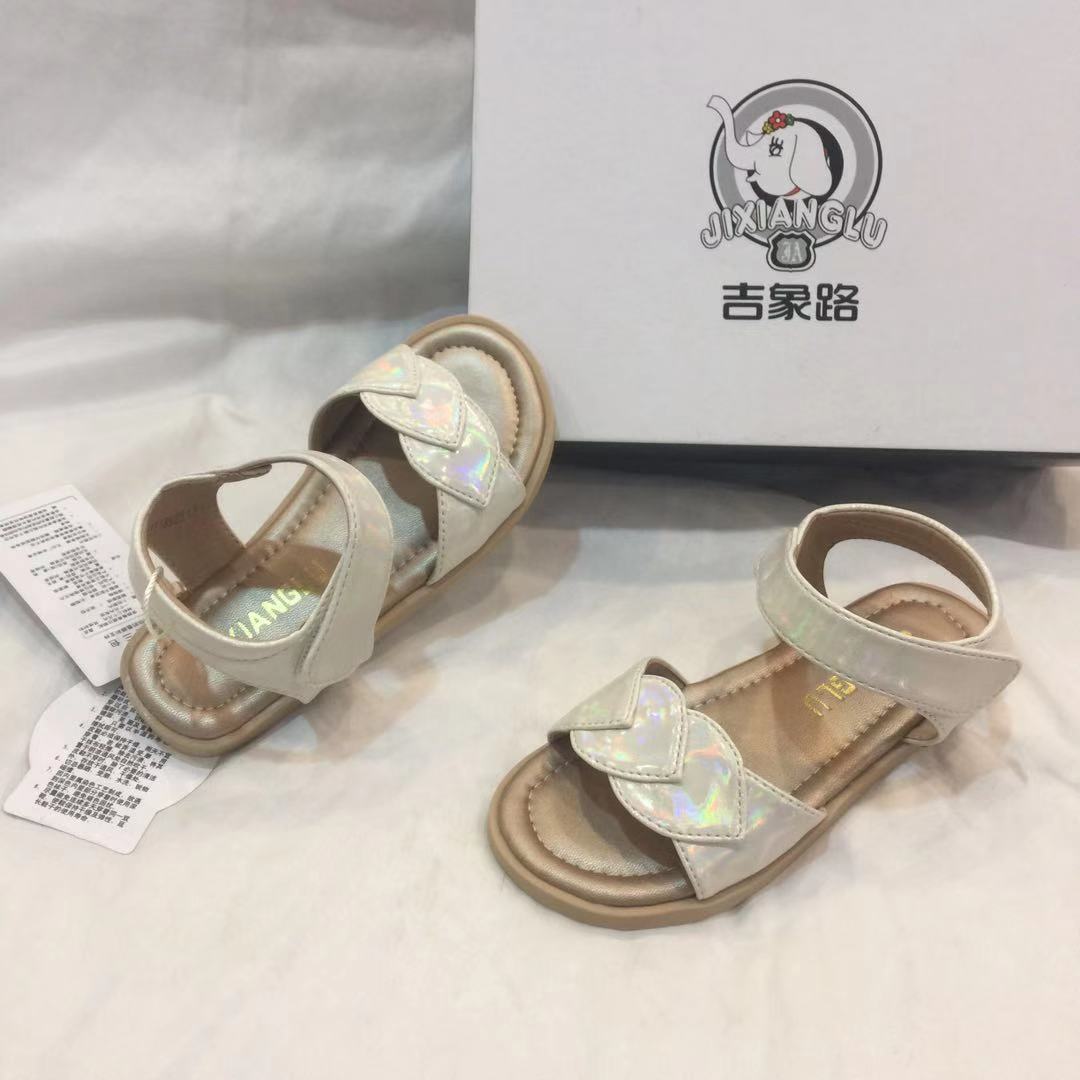 夏季吉象路女童休闲防滑韩版魔术贴软底简洁时尚露趾凉鞋12-177