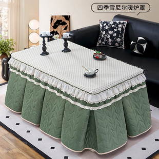 烤火桌子罩套2026新款冬款高级感麻将机被子加绒加厚长方形炉罩套