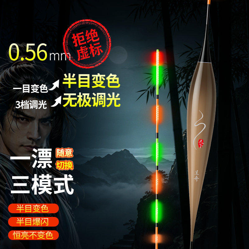 呈舟天下0.56半目提醒无极调光超长续航日夜两用咬钩变色夜光漂