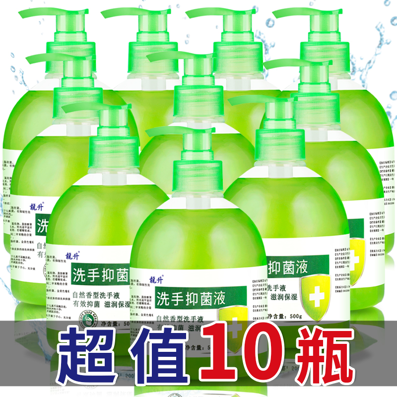 【整箱10瓶】龙升抑菌洗手液500g清香型芦荟除菌保湿家用消毒杀菌