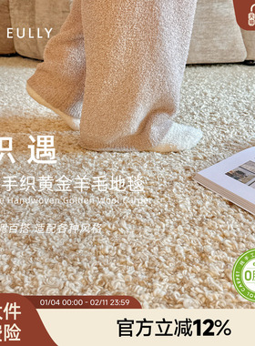 攸理eully织遇 进口100%羊毛地毯客厅卧室高级加厚无胶手工羊毛毯