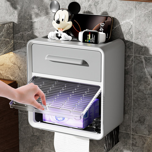 卫生间厕纸盒壁挂免打孔防水卷纸