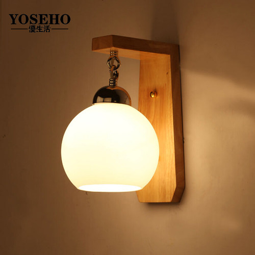 led卧室实木走廊过道床头灯