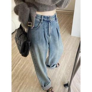 老爹裤 哈伦牛仔裤 胖mm显瘦萝卜裤 高腰宽松大码 子 女2025春秋新款