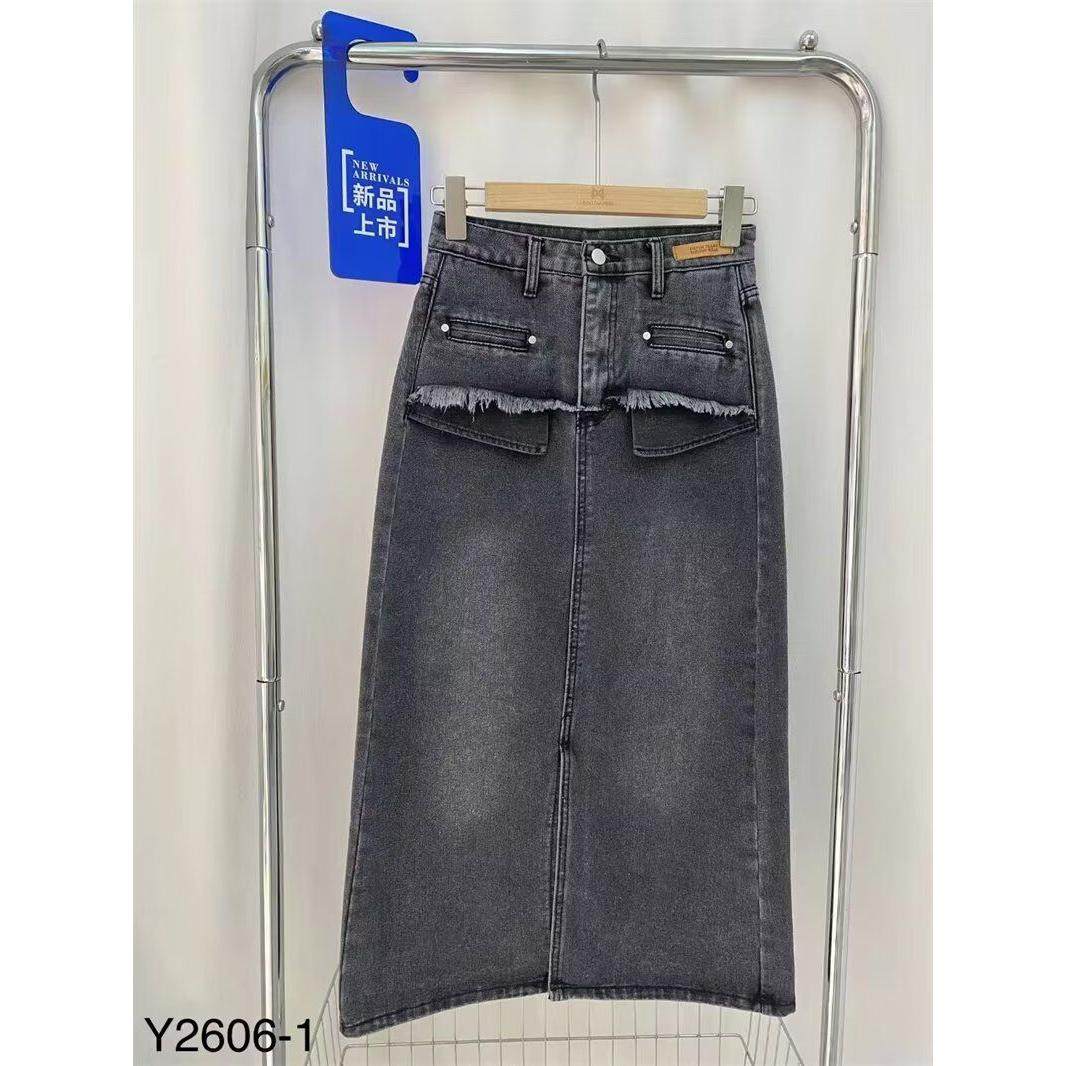 黑色牛仔半身长裙女新款高腰大码胖mm显瘦a字中长款开叉包臀裙子,女装/女士精品,半身裙,淘宝优惠券,粉丝福利购,淘宝优惠卷