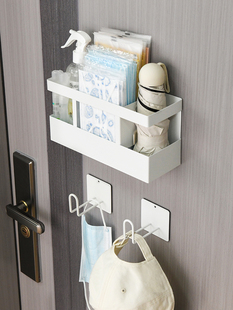 入口门磁性口罩收纳箱壁挂式家庭入口伞架防盗磁铁收纳架在门后