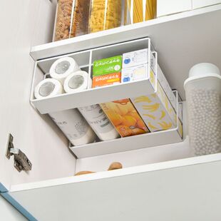 保鲜膜收纳架倒挂柜内分层架橱柜空间利用神器厨房用品悬挂置物架